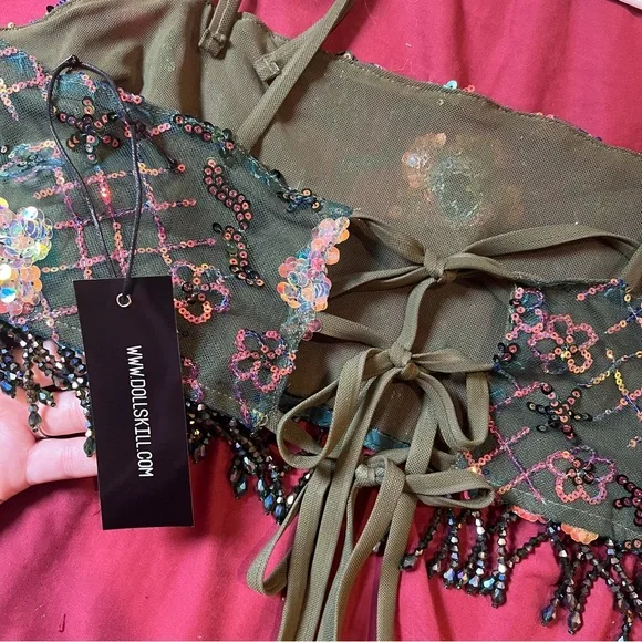 Club Exx x Dolls Kill Fluorescent Eden Crop Tank - Picture 5 of 6